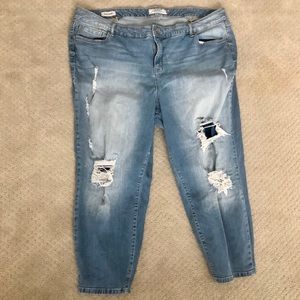 Torrid girlfriend distressed lightwash jeans